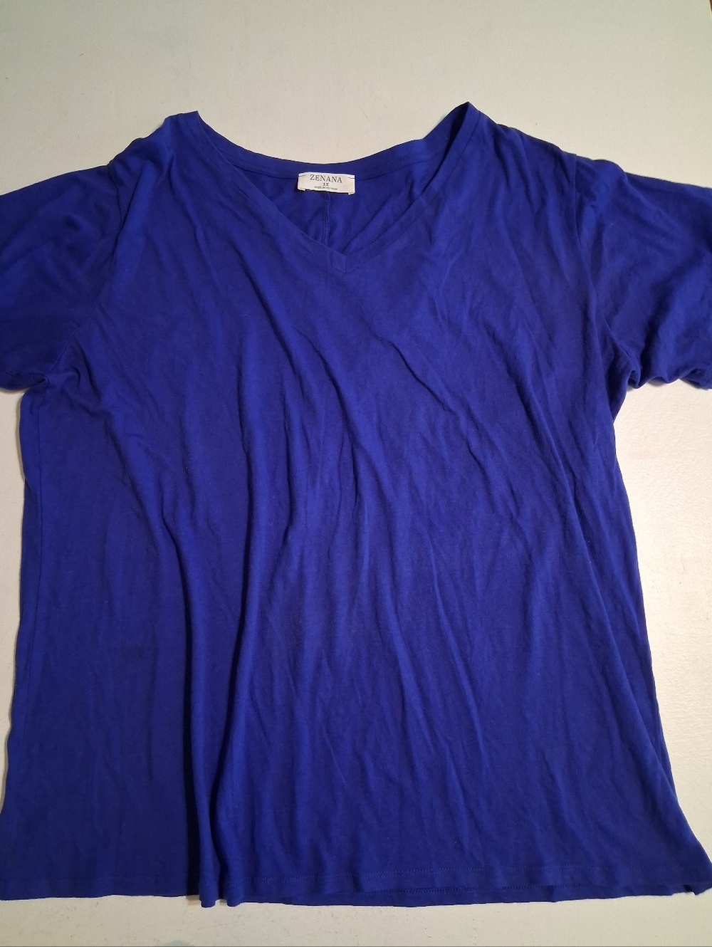 Zenana Gorgeous Purple V-Neck Tee Size 1X